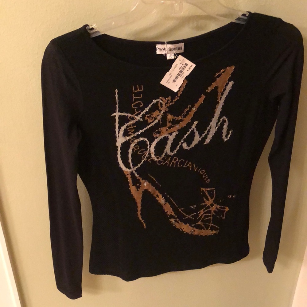 Paolo Santini Black Sheer Steve Top - Size S